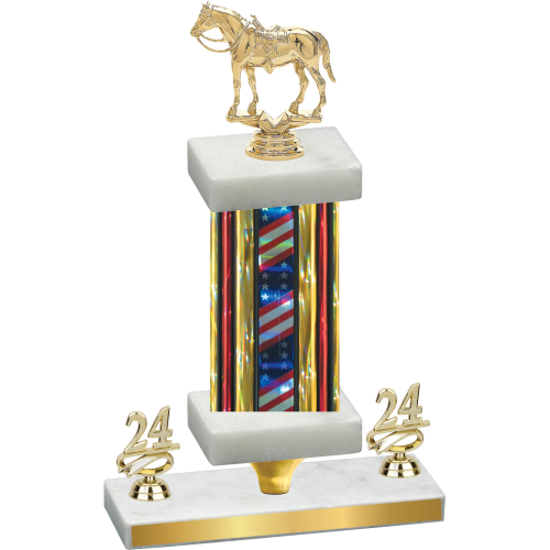 Premium Single Flag USA Year Horses Trophy