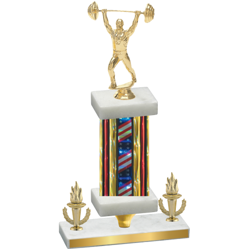 Premium Single Flag USA Victory Weights Trophy