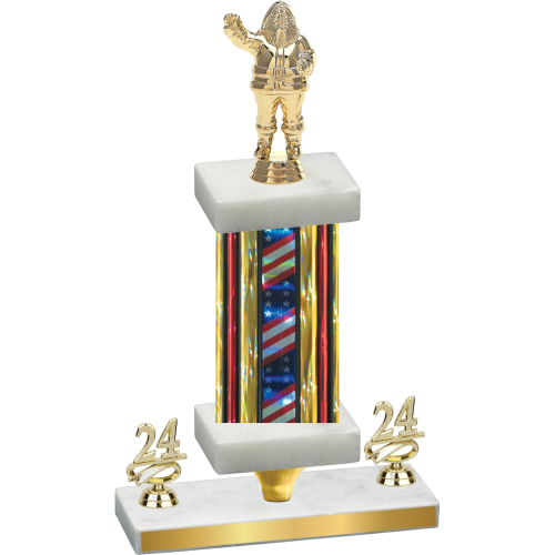 Premium Single Flag USA Year Holiday Trophy