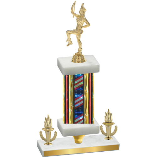 Premium Single Flag USA Victory Majorette Trophy
