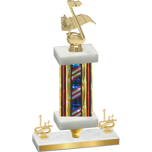 Premium Single Flag USA First Place Music Trophy