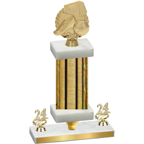 Premium Single Gold Glacier Year Soccer Trophy