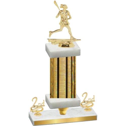 Premium Single Gold Glacier Second Place Lacrosse Trophy