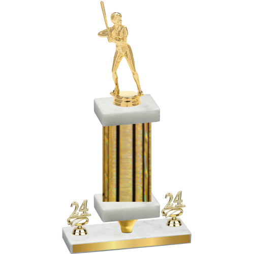 Premium Single Gold Glacier Year Softball Trophy