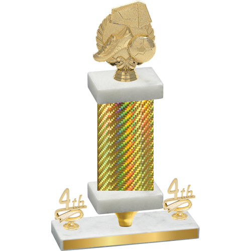 Premium Single Gold Carbon Fiber Fourth Place Soccer Trophy