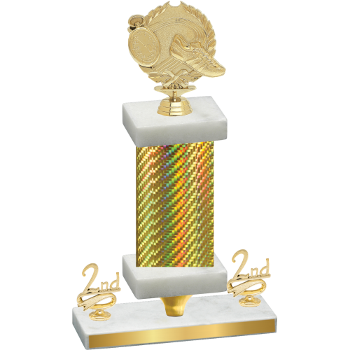 Premium Single Gold Carbon Fiber Second Place Running Trophy