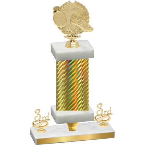 Premium Single Gold Carbon Fiber Third Place Running Trophy