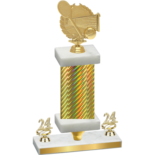 Premium Single Gold Carbon Fiber Year Tennis Trophy