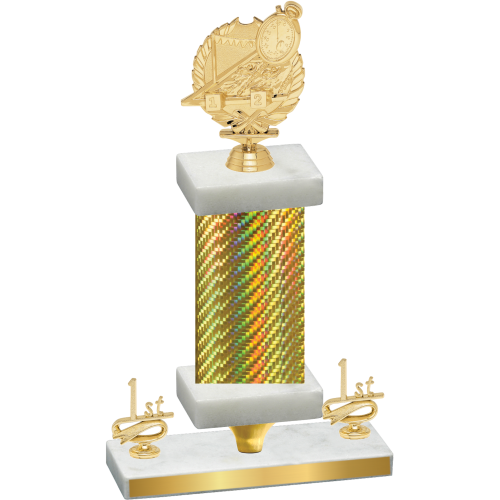 Premium Single Gold Carbon Fiber First Place Swimming Trophy