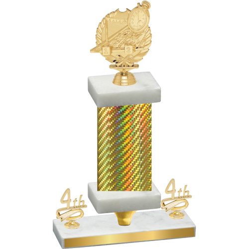 Premium Single Gold Carbon Fiber Fourth Place Swimming Trophy