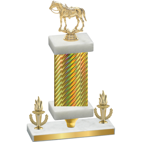 Premium Single Gold Carbon Fiber Victory Horses Trophy