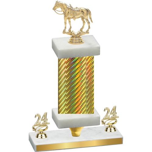 Premium Single Gold Carbon Fiber Year Horses Trophy