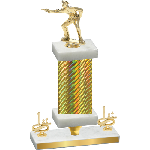 Premium Single Gold Carbon Fiber First Place Shooter Trophy