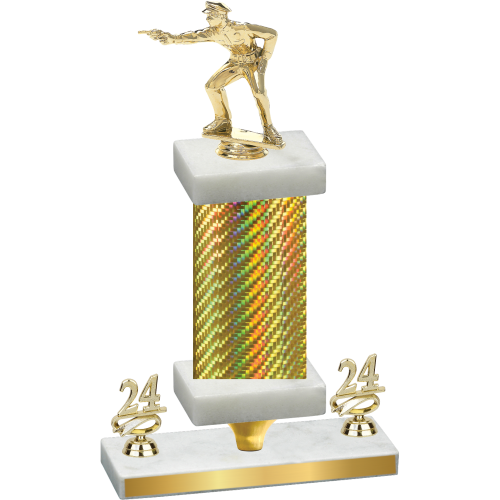 Premium Single Gold Carbon Fiber Year Shooter Trophy