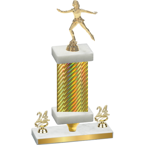 Premium Single Gold Carbon Fiber Year Skater Trophy