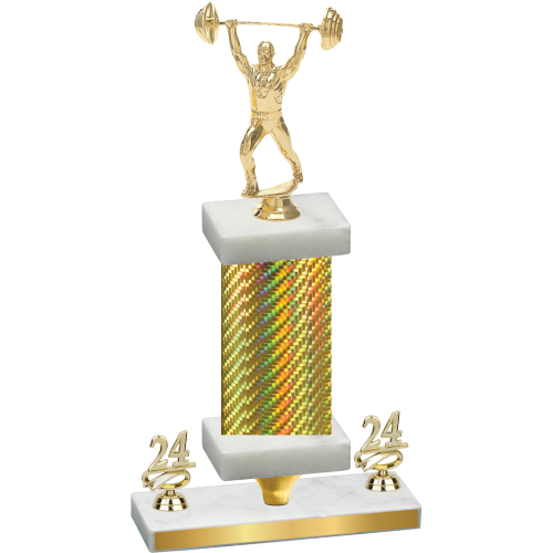 Premium Single Gold Carbon Fiber Year Weights Trophy