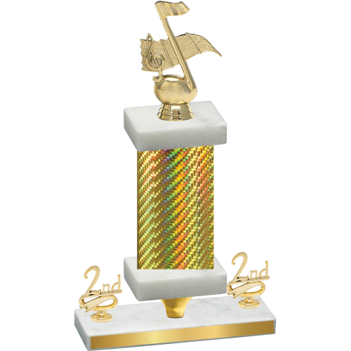 Premium Single Gold Carbon Fiber Second Place Music Trophy