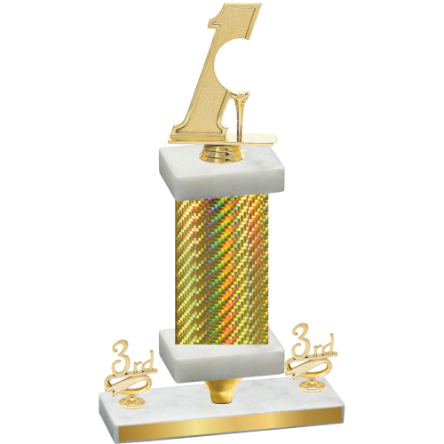 Premium Single Gold Carbon Fiber Third Place Golf Trophy