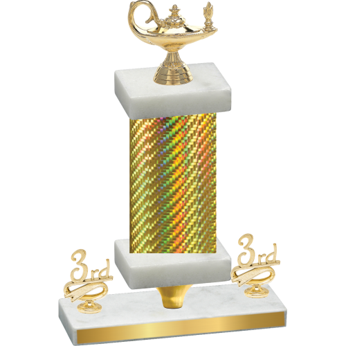 Premium Single Gold Carbon Fiber Third Place Academics Trophy