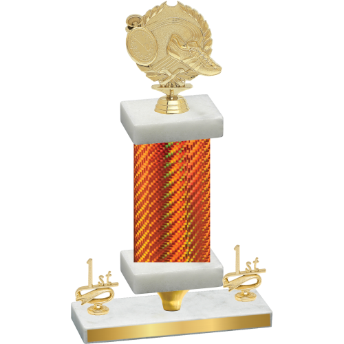 Premium Single Orange Carbon Fiber First Place Running Trophy