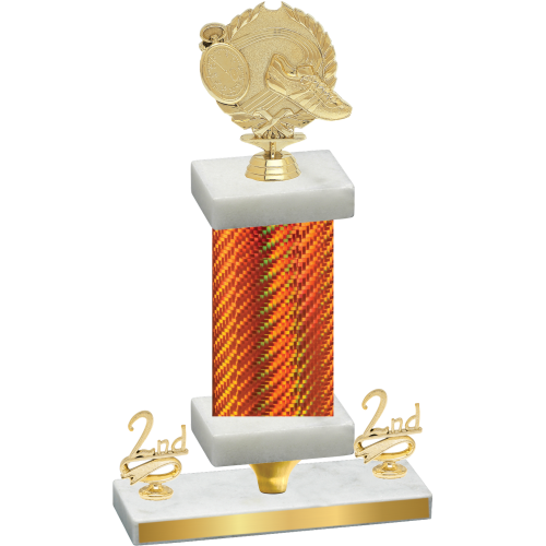 Premium Single Orange Carbon Fiber Second Place Running Trophy