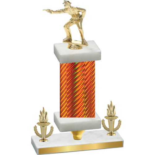 Premium Single Orange Carbon Fiber Victory Shooter Trophy