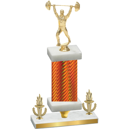 Premium Single Orange Carbon Fiber Victory Weights Trophy
