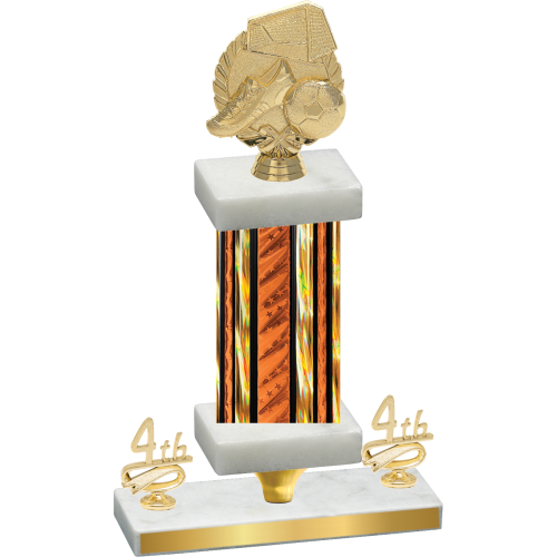Premium Single Orange Glacier Fourth Place Soccer Trophy