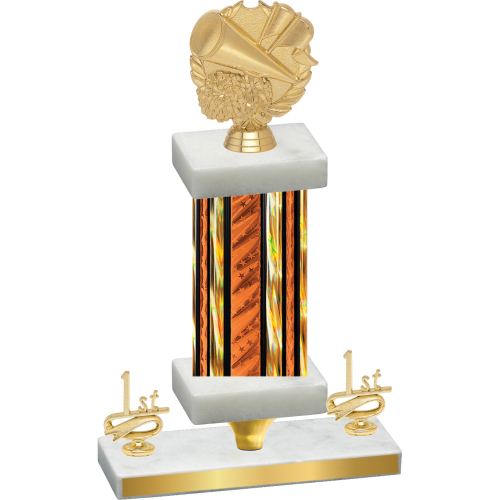 Premium Single Orange Glacier First Place Cheerleading Trophy