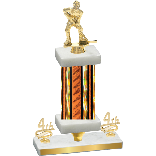 Premium Single Orange Glacier Fourth Place Hockey Trophy