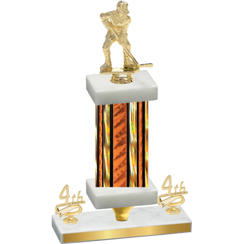 Premium Single Orange Glacier Fourth Place Hockey Trophy