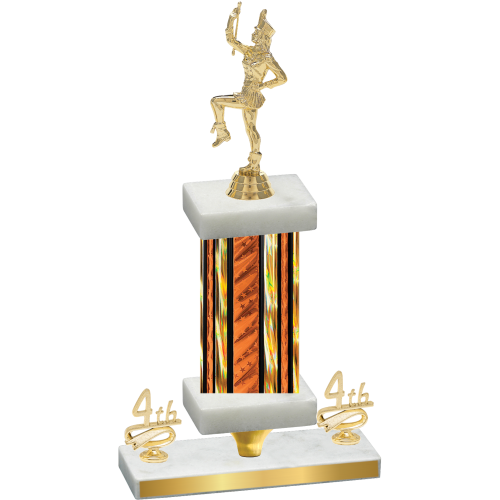 Premium Single Orange Glacier Fourth Place Majorette Trophy