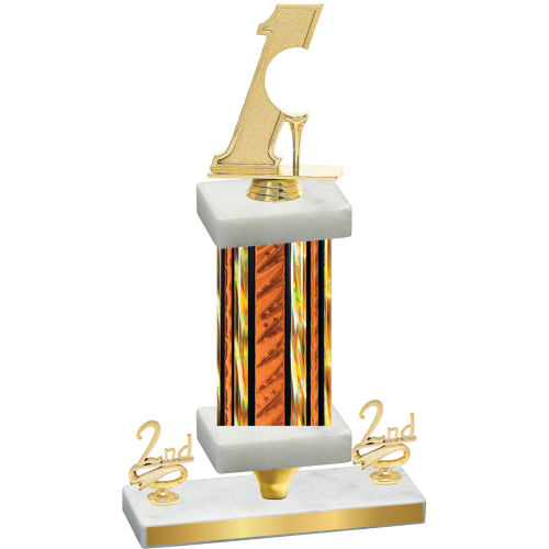 Premium Single Orange Glacier Second Place Golf Trophy