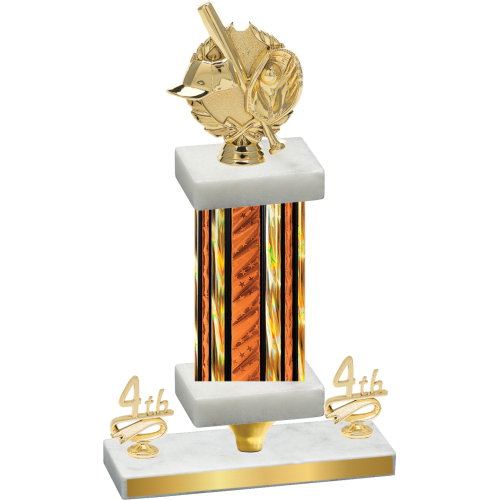Premium Single Orange Glacier Fourth Place Baseball Trophy