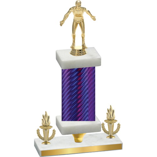 Premium Single Purple Carbon Fiber Victory Wrestling Trophy