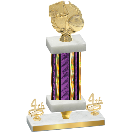 Premium Single Purple Glacier Fourth Place Basketball Trophy