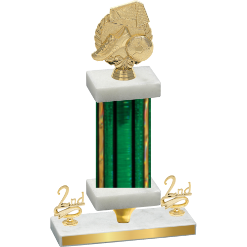 Premium Single Green Glacier Second Place Soccer Trophy