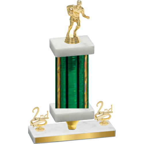 Premium Single Green Glacier Second Place Rugby Trophy