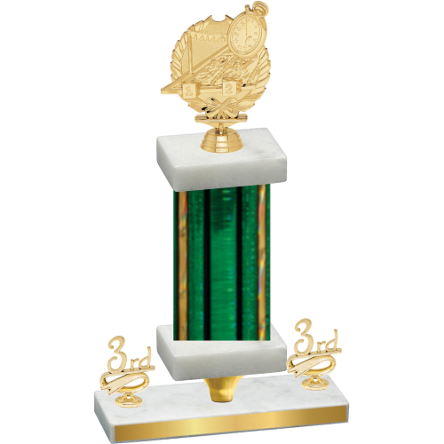 Premium Single Green Glacier Third Place Swimming Trophy