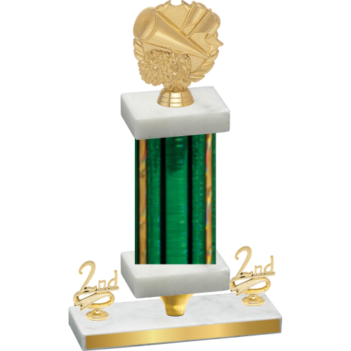 Premium Single Green Glacier Second Place Cheerleading Trophy