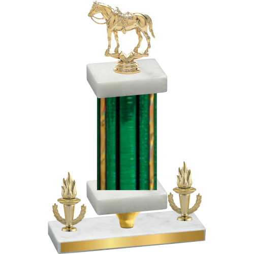 Premium Single Green Glacier Victory Horses Trophy