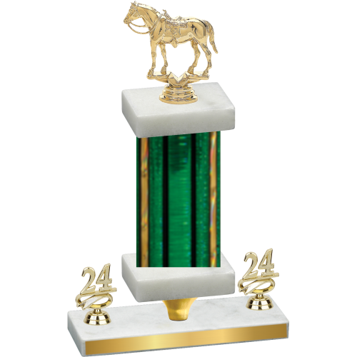 Premium Single Green Glacier Year Horses Trophy