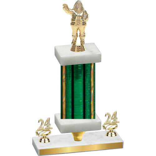 Premium Single Green Glacier Year Holiday Trophy