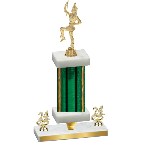 Premium Single Green Glacier Year Majorette Trophy
