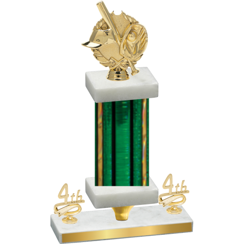 Premium Single Green Glacier Fourth Place Baseball Trophy