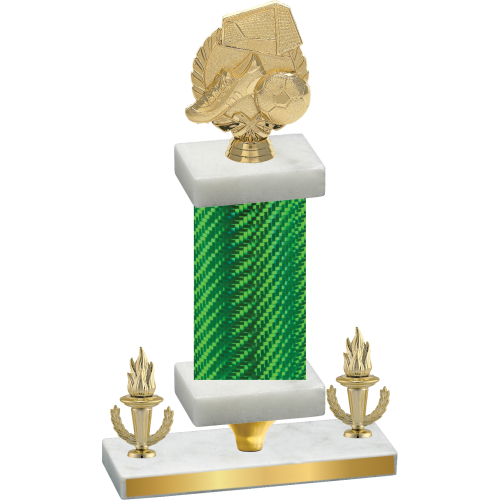Premium Single Green Carbon Fiber Victory Soccer Trophy