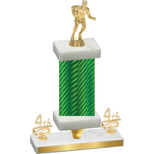 Premium Single Green Carbon Fiber Fourth Place Rugby Trophy