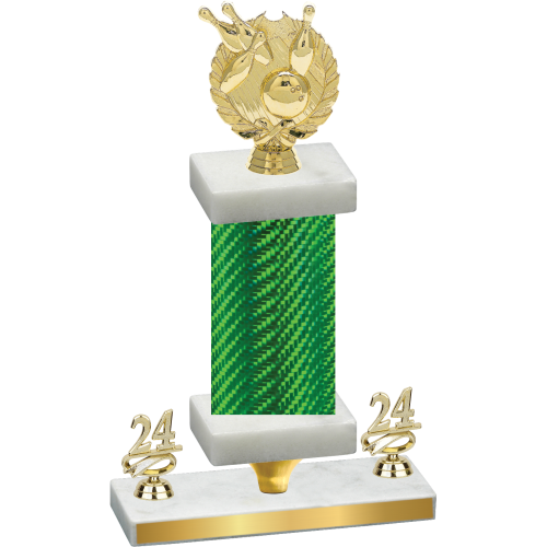 Premium Single Green Carbon Fiber Year Bowling Trophy