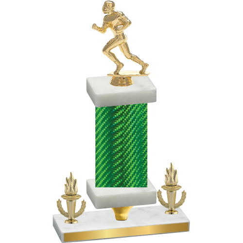 Premium Single Green Carbon Fiber Victory Football Trophy