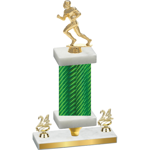 Premium Single Green Carbon Fiber Year Football Trophy